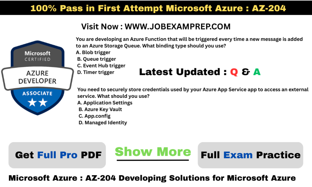 AZ-204 Exam Questions and Answers